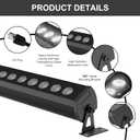 LED Wall Washer Light Bar, 20 in Plug-in 120V, 4000K Neutral White, 2250 Lumens, IP65 Waterproof Linear Outdoor Sign Lighting, 360-Degree Swivel Mount Landscape Spotlight