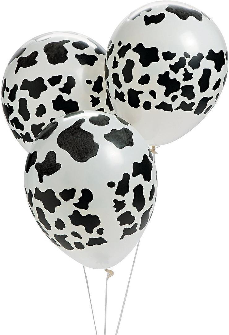 Fun Express - Cow Print Latex Balloon (24pc) for Birthday - Party Decor - Balloons - Latex Balloons - Birthday - 24 Pieces
