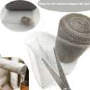 Stainless Steel Mesh Fabric 5" x 50 Ft Double Layer Hole Filler, Flexible Stretchy Hardware Cloth Fill Fabric DIY Kit