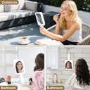 Mocado Travel Makeup Mirror with Lights,20X/1X Magnifying Mirror with Light, Double Sided Travel Mirror with 3 Color Light,Dimmable Touch, Lighted Makeup Mirror for Tabletop, Handheld, Hanging(Blue)