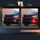 2PC Rear Bumper Reflectors Light,Brake Tail Light Lamps Compatible with for Ford Focus 2012-2018 & Hatchback 2012-2014Not fit ST SEL,LED Reflector DRL Turn Signal Lights Kit (Smoked)