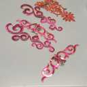 5pcs Silver Flower Sequins Embroidered DIY Applique Iron Patches (Hot Pink)