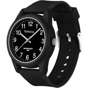 Kids Analog Watches for Girls Boys Watches with Soft Band Learning Time 50M Waterproof Children Watch Easy to Read for Ages 4-12 Kids Gift (Black)