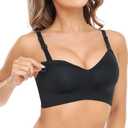 Momcozy Nursing Bras for Breastfeeding, YN21 Seamless Ultra Comfort Maternity Bra, Natural Shape, Pregnancy Sleep Bralette XL