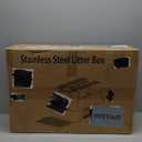 Enclosed Stainless Steel Cat Litter Box with Odor Control, Modular Design with Drawer and Flip Door, Easy to Clean and Wash,Non-Stick Interior,Extra Large Size Fits All Cats(Black)