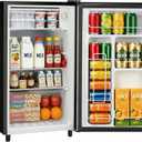 Mini Fridge with Freezer, 3.2 Cu.Ft Compact Single Door Refrigerator with Adjustable Thermostat, Low Noise & Energy Efficient (0.41kWh/Day), Small Fridge for Bedroom, Dorm, Office, Apartment (Silver)