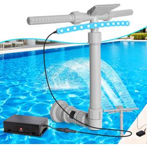 2025 New Model Pool Fountains for Above and In-ground Pools  Solar Pool Fountain with Lights, 360 Adjustable, Featuring Two Spray Modes; Pool Accessories with 9-Color Lights and 4 Modes