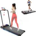 2.25HP Walking Mat Treadmill,2-in-1 Foldable Under Desk Treadmill with Handle Bar 16 inches Wide Running Belt,LED Touch Screen,Remote Control for Home/Office Use
