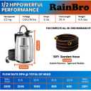 Submersible Sump Pump 1/2 HP 2300 GPH, Water Pump with Hose for Pool Draining, Portable Submersible Pump Handles Clean & Dirty Water, 25ft Power Cord, 3/4" GHT Adapter