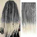 Clip in Dreadlock Extension Sets,9PCS 36 Strands 3 Styles in 1Mixed Boho Curly Ended Clip in Dreadlock 24inches Thin Soft Dread Extenisons for Women (1B/613,9 Clips)