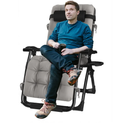 Premium Zero Gravity Chair Oversized, Support 440 lbs Patio Beach Lounge Chair, Camping Lawn Outdoor Recliner with Cup Holder, Grey Pads