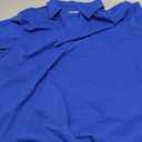 SMENG Women's Polo Shirts Cotton Pique Short Sleeve Summer Tops Collared V-Neck Work,Casual,Golf Shirt (Blue, XL)
