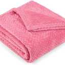 PAVILIA Soft Fleece Hot Pink Throw Blanket for Couch, Lightweight Plush Warm Blankets for Bed, Fuzzy Cozy Flannel Blanket Throw for Sofa, Travel, Jacquard Pattern, Hot Pink, Twin, 60x80 inch