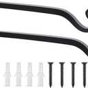 FEED GARDEN Wall Hook Hanging Plant Bracket 10 Inch 2 Pack, Hand-Forged Plant Hanger for Hanging Bird Feeders, Wind Chimes, Flower Baskets, Yoga Mat, Indoor/Outdoor Use, Black