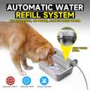 Automatic Water Dispenser for Dogs, 2 Gallon 304 Stainless Steel Large Dog Water Bowl Dispenser for Indoor/Outdoor, Pets & Livestock Self-Filling Waterer, Fits GHT 3/4" Faucet, Easy to Clean