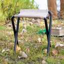 Coleman Rambler II Folding Stool, Compact Portable Stool Supports up to 225lbs, Outdoor Seat & Footrest, 15.5 inches wide, 17 inches high, 16.3 inches deep
