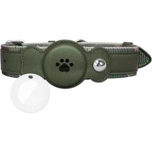 Dog Collar,Waterproof GPS Tracker with Bell Adjustable Dog Collars Dogs Real-Time Location Tracking Long Battery Life Adjustable Pet Collar Cute Puppy Necklace for Small Medium Large Dog Army