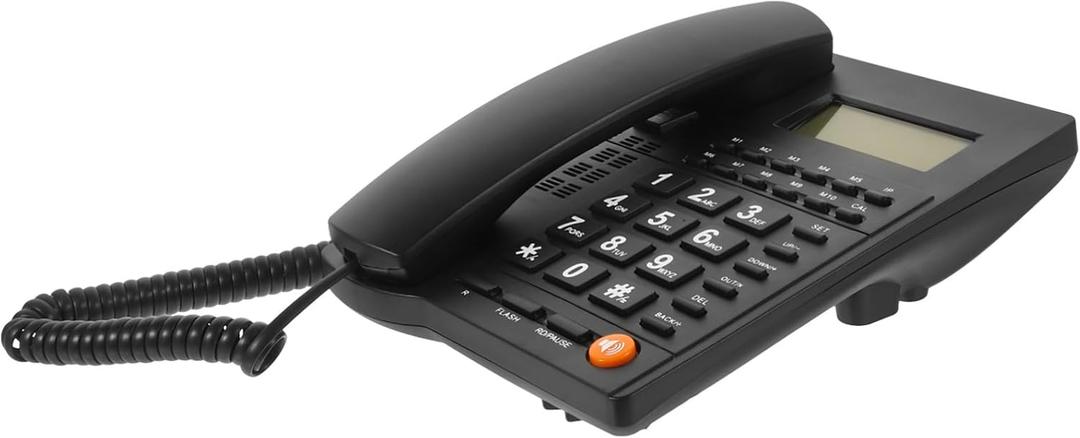 Corded Landline Telephone for Home, Caller ID/Call Waiting, Easy-to-Use, Speaker, Display, Desk Phone Only (Black)