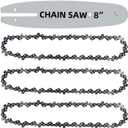 3 Pack Chainsaw Chains and Bar for Chainsaw Replacement Chains and Bar (8" 33DL.050 3/8" LP 3Chains+1Bar)