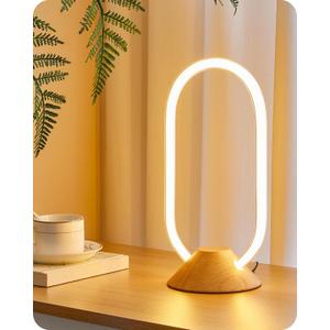 Modern LED Table Lamp, Bedside Lamp with Oval Design, 3 Color Temperatures, Adjustable Brightness, 360 Lighting, Unique Desk Lamp for Bedroom, Living Room, Study, Office, Natural M64TL05