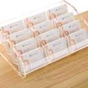 HeZone Business Card Holder Display for Desk Muitiple, Clear Acrylic Business card Stand Rack for Women and Men 12 slots 4Tier, Organize 600 cards (12 Slots