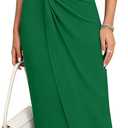 Women's Formal Bodycon Cap Sleeve Wedding Guest Maxi Dress (XL)