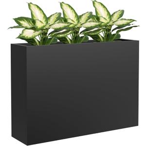 Metal Tall Planter 38" L x 10" W x 26" H, Long Rectangular Planter Box with Drainage Holes & Removable Shelf Heavy Duty Steel Planter for Tall Plants, Flowers or Shrubs