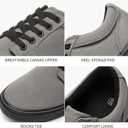 BENPAO Mens White Casual Shoes All Black Fashion Sneakers for Men Low Top Lace Up Canvas Shoes(Dark Grey, us12)