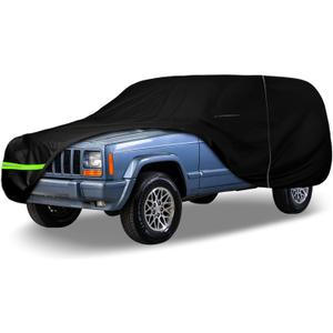 Waterproof Car Cover Compatible with 1983-2001 Jeep Cherokee XJ Accessories, 210T All Weather Car Covers with Inner Cotton for Dust Snow Rain Hail Protection