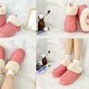 Women's Platform Slippers Winter Mini Boots Anti-Slip Suede Slip on Women Sneakers Fur Lined House Slippers for Indoor Outdoor (Brown, XL)