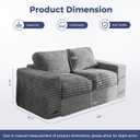 MAXYOYO Bean Bag Chair, Boneless Couch with Armrests, Pillows & Foam, Loveseat