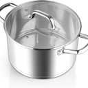Stainless Steel Stock Pot 4 Quart, Homikit Induction Stockpot with lid for Soup Pasta Sauce Cooking Simmering, Tri-ply Heavy Bottom Compatible with All Stove, Dishwasher Safe