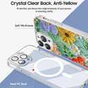 OOK Magnetic for iPhone 12 Pro Max Case [Compatible with Magsafe] Retro Oil Painting Printed Pattern Hard Back for iPhone 12 Pro Max, Glitter Flower (6.7")