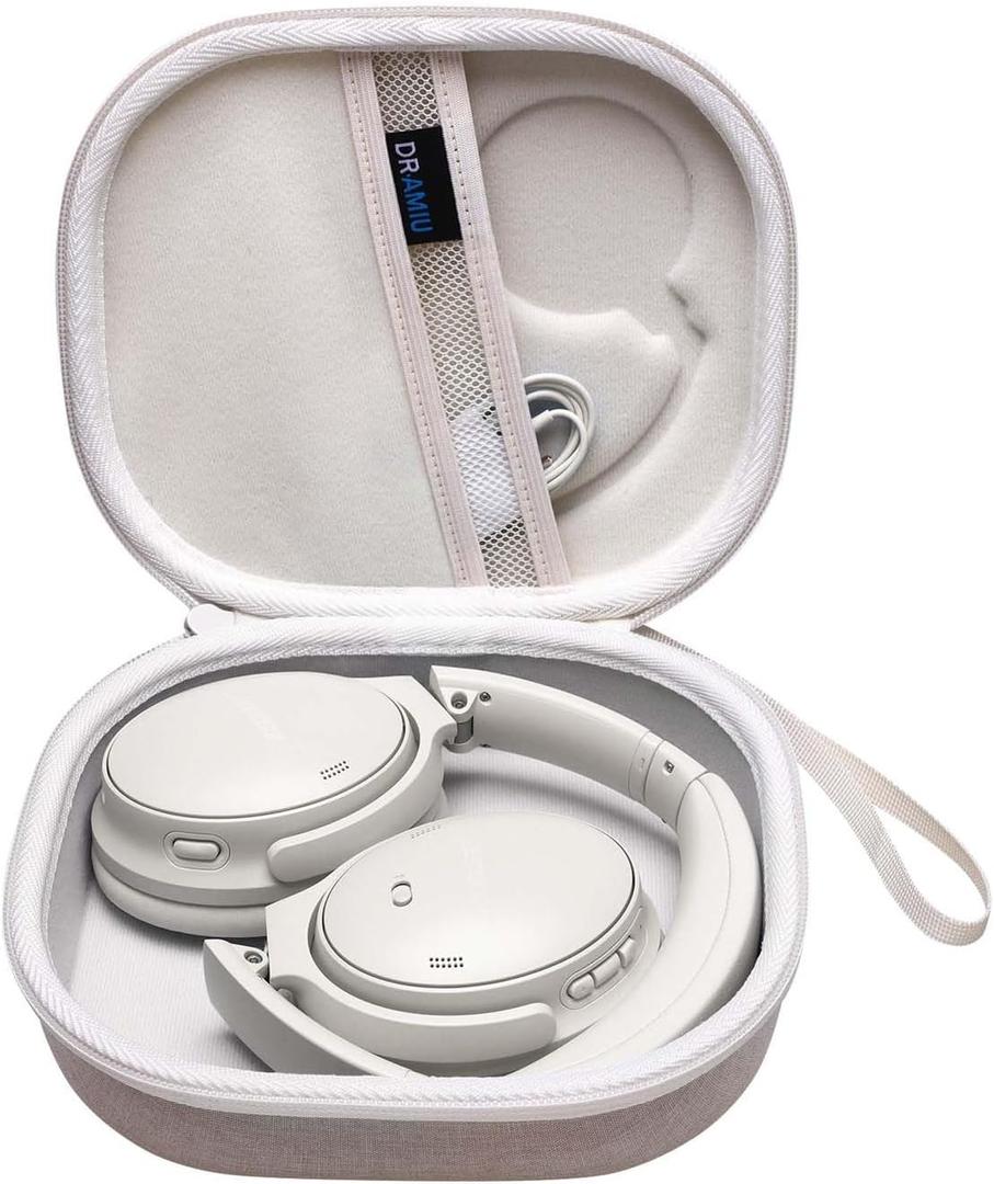 Hard Case Compatible with Bose QuietComfort, QC Ultra, QC 45, QC45 SE, QC SE, QC 35 II, QC 35 Over Ear Wireless Noise Cancelling Headphones, Cream Travel Bag