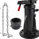 C5G1216 12"-16" Adjustable Height Cushioned 5th Wheel to Gooseneck Adapter w/Safety Chain for Camper/RV/Trailer's Kingpin Box, Fifth Wheel to Gooseneck Coupler Towing Adapter, GTW 20000