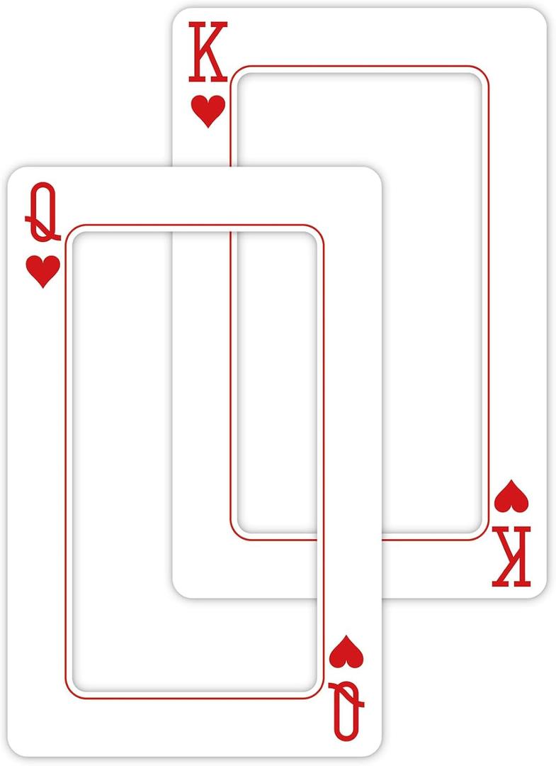 Casino Night Party Decoration 24 x 15 Inch Jumbo Playing Cards Giant Casino Card Board Cut out Booth Vegas Lucky in Love Wonderland Party Decoration for Carnival Poker Night Decor(2 Pcs,K,Q)