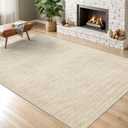 Valenrug Washable Rugs 5x7 - Non Slip 5x7 Area Rugs for Living Room, Stain Resistant Area Rugs for Bedroom, Foldable Machine Washable Area Rug(5'x7', Beige)