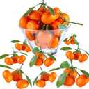 WILLBOND 10 Clusters Artificial Mini Orange Simulation Decorative Tangerine Kitchen Table Fake Orange Realistic Artificial Fruit Bowl Tray Faux Fruit for Home Party Kitchen Festival Decor