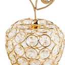 Crystal Metal Apple Table Decoration, Single Faux Apple Ornament for Home, Party, Wedding, and Holiday Display