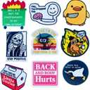 YJ PREMIUMS 9PC Funny Patches, Hook and Loop Tactical Morale Patch for Backpack Vest | Cool Cute Small Embroidered Patche pacthes This is Fine Dog | Military Army Outdoor Backpacks