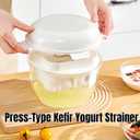 Yogurt Strainer-[2.2QT/0.56GAL]Large, [1.16QT/0.29GAL]Filter Capacity, Spring-Assisted Yogurt Filter, Stainless Steel Mesh, BPA-Free Detachable for Homemade Greek Yogurt