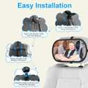 Baby Car Mirror, Safety Car Seat Mirror for Rear Facing Infant, Clear Wide View, 360Rotation, Easily Observe the Baby Move, Secure, Shatterproof, Crash Tested and Certified (Black)