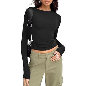 Trendy Queen Woman's long sleeves shirt SIZE 2XL ( Black )