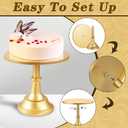 3 Pcs Cake Stand with 20Pcs Cakeboard Round, Cake Stand Set Disc Diameter 8" 10" 12", Perfect Dessert Table Display Set, Cupcake&Cake Stands for Party, Wedding, Birthday (Gold)