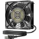 DEWENWILS 120V AC Fan, Waterproof Exhaust Fan 120mm, 18W 2850RPM 90CFM, DIY Cooling Fan for Refrigerator, Computer Case, Compressor Engine, Generator, UL Listed