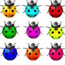 Metal Wall Art Cute Ladybugs Wall Sculpture Garden Decor for Outside Fence Decorations Lawn Ornaments Patio Decor (NOT 3D!)- Set of 9