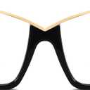 FEISEDY Fashion Cat Eye Blue Light Blocking Glasses for Women Fake Retro Eyeglasses Oversized Stylish Eyewear Frame B0240 (Black)