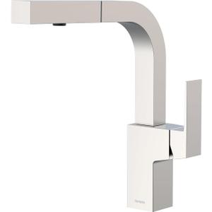 Gerber Mid-Town Single Handle Kitchen Faucet with Pull-Out Sprayer – Contemporary Architectural Style, 360-degree Swivel Spout, Dual Spray, Easy 1-Hole Install in Stainless Steel, D404562SS