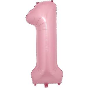 32 inch Pink Foil Number Balloon 0 1 2 3 4 5 6 7 8 9 Birthday Party Baby Shower Wedding Decoration Festival Ballon (32 inch Pink 1)