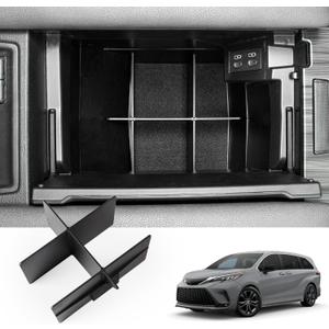 JYCDC Center Console Organizer Tray Compatible with 2021-2025 Toyota Sienna,Armrest Box Secondary Storage Tray Coin Container Plastic (JYCDC-GB01)